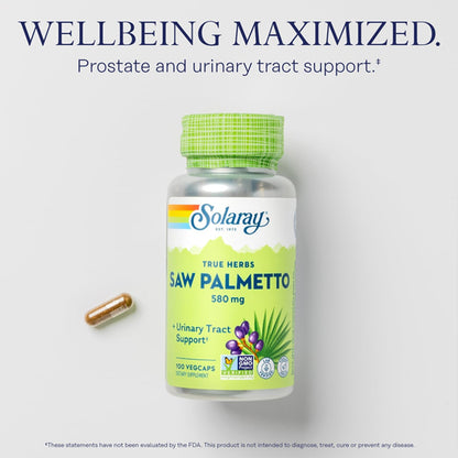 2 Pack - Solaray Saw Palmetto Berry 580mg Prostate Health 100 VegCaps