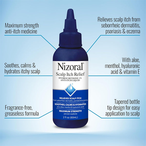 2 Pack - Nizoral Soothing Hydrating Scalp Itch Relief Liquid 2oz
