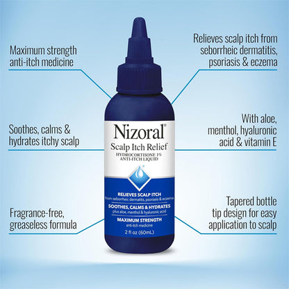 2 Pack - Nizoral Soothing Hydrating Scalp Itch Relief Liquid 2oz