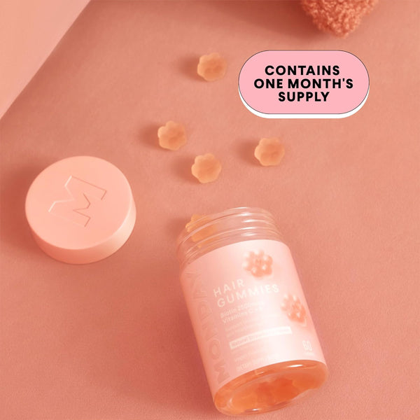 2 Pack - MONDAY HAIRCARE Hair Gummies with 2500 mcg Biotin Strawberry 60 Count