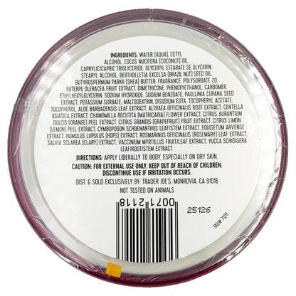 2 Pack - Trader Joe's Brazil Nut Body Butter Made With Acai 8oz