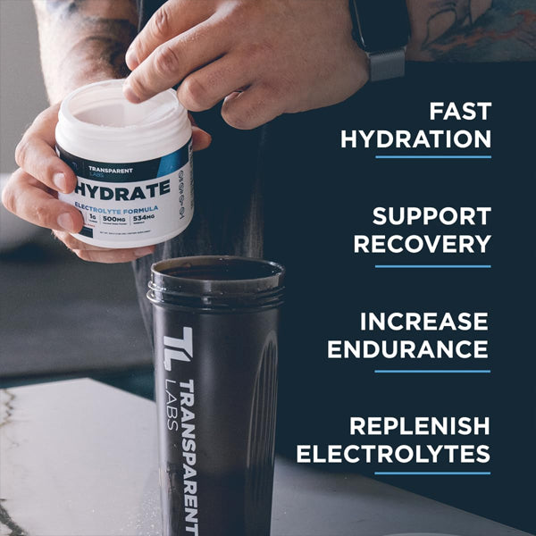 2 Pack - Transparent Labs Hydrate Electrolyte Formula Peach Mango 40 Servings