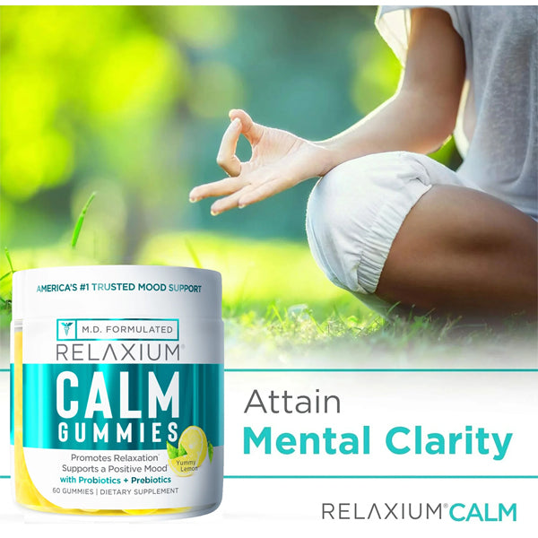 2 Pack - Relaxium Calm Gummies with Probiotics + Prebiotics Lemon 60 Count