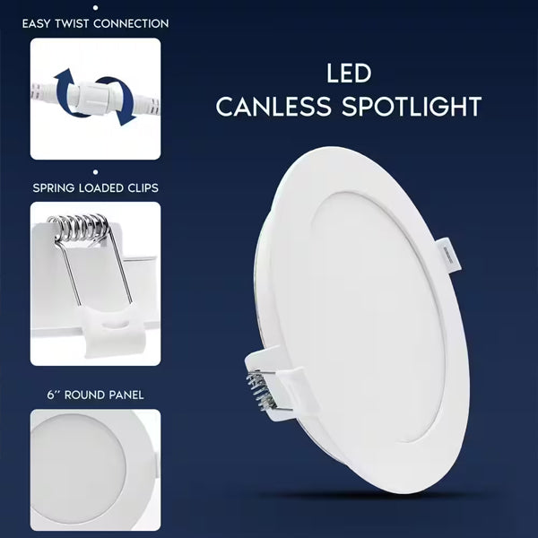 2 Pack - Luxrite LR23923 6 in. Integrated LED Recessed Mini Panel Light, 5CCT, 1400LM Luxrite