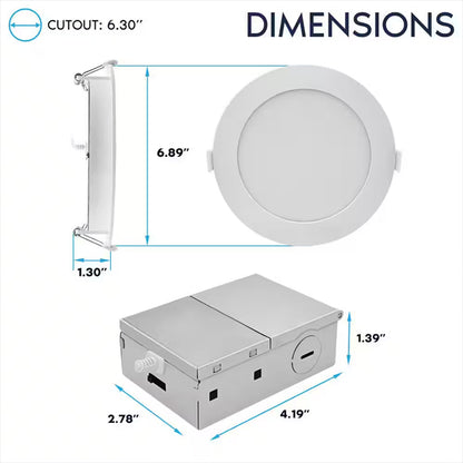 2 Pack - Luxrite LR23923 6 in. Integrated LED Recessed Mini Panel Light, 5CCT, 1400LM Luxrite
