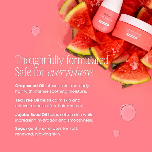 Bushbalm 2-Step Ingrown Hair Routine - Watermelon Sugar Oil & Body Scrub Bushbalm