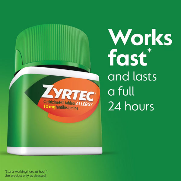 2 Pack - Zyrtec 24 Hour Allergy Relief Tablets, 40 Count Bonus Pack Zyrtec