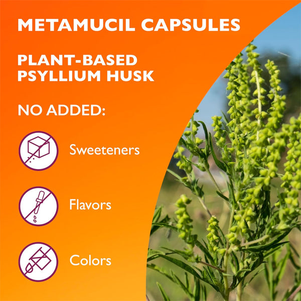 2 Pack - Metamucil 3-in-1 Psyllium Husk Fiber Supplement 160 Count Each