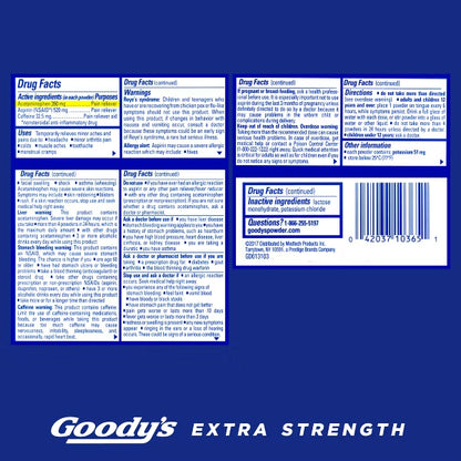 2 Pack - Goody's Extra Strength Headache and Pain Relief Powder Aspirin 50 Count