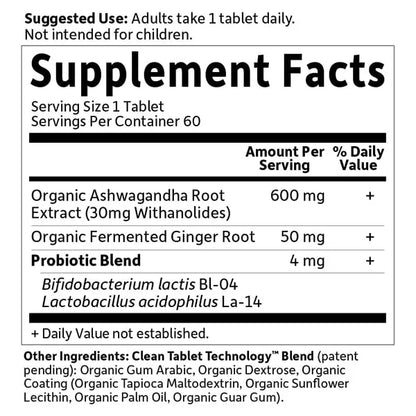 2 Pack - Garden of Life Organic Ashwagandha Supplement with Probiotics  60 Count Garden of Life