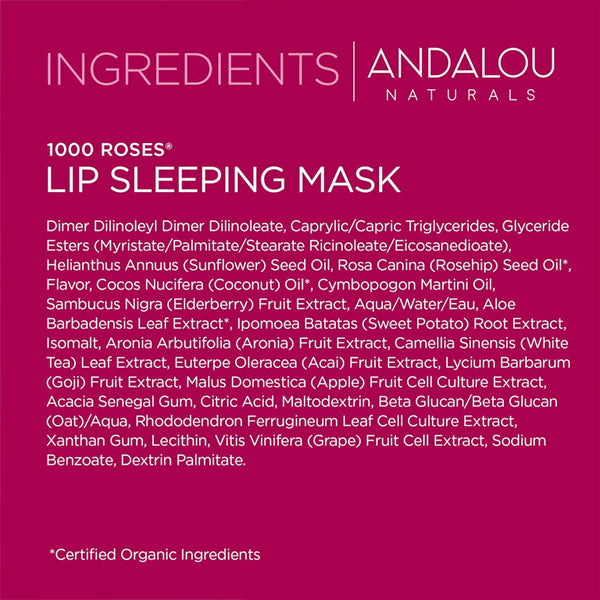 2 Pack - Andalou Naturals Sensitive Lip Sleeping Mask 1000 ROSES 0.42oz