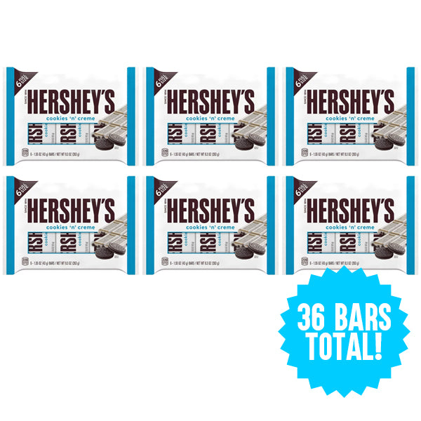 36 Count - HERSHEY'S COOKIES 'N' CREME Candy Individually Wrapped 1.55 oz Bars