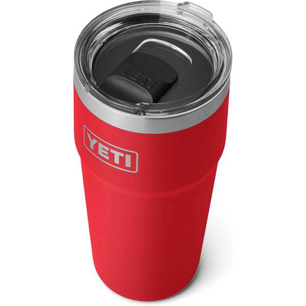 YETI Rambler 20 oz Stackable Tumbler, Stainless Steel, Vacuum Insulated with MagSlider Lid - Rescue Red YETI