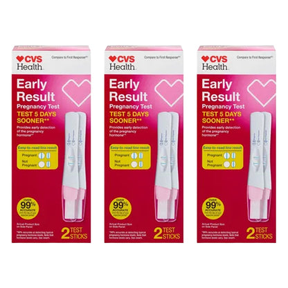 3 Pack - CVS Health Early Result Pregnancy Test 2 Sticks Each