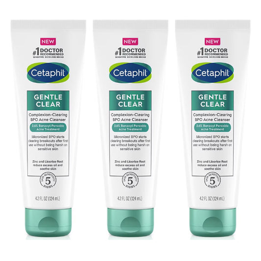 3 Pack - Cetaphil Facial Cleansers Complexion-Clearing BPO Acne Cleanser 4.2oz