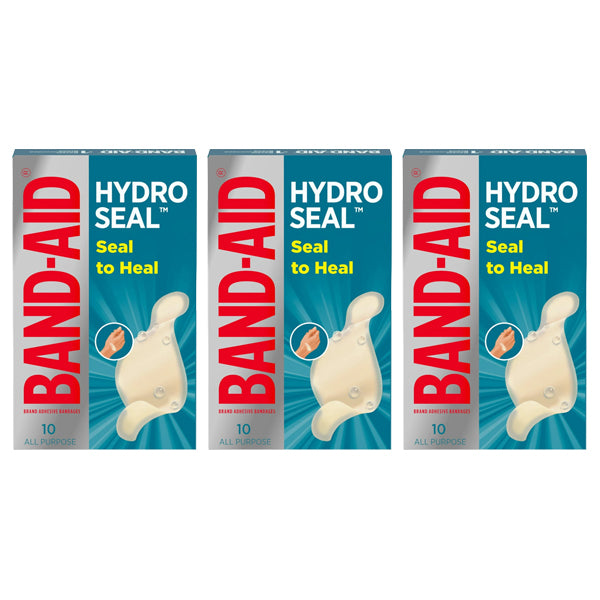 3 Pack - Band-Aid Hydro Seal All-Purpose Hydrocolloid Gel Bandage All One Size 10 Count