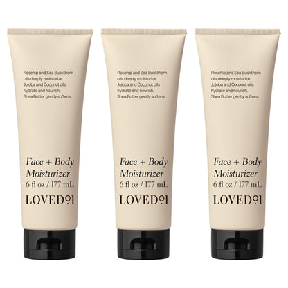3 Pack - Loved 01 Face + Body Moisturizer with Rosehip & Sea Buckthorn 6oz