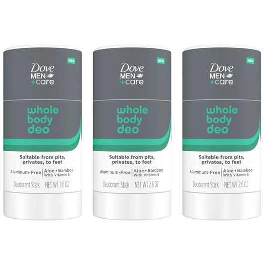 3 Pack - Dove Men+Care Whole Body Deodorant Aloe & Bamboo 2.6oz