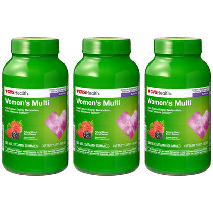 3 Pack - CVS Health Women's Multivitamin Mixed Berry Flavor 150 Gummies CVS