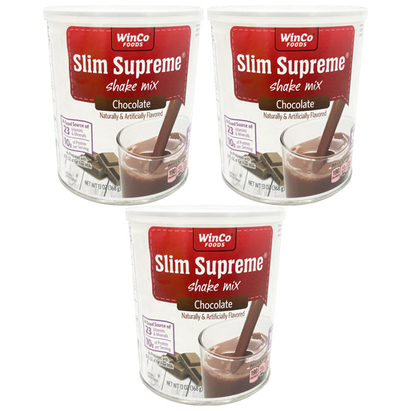 3 Pack - WinCo Foods Slim Supreme Chocolate Shake Mix 13oz Slim Fast