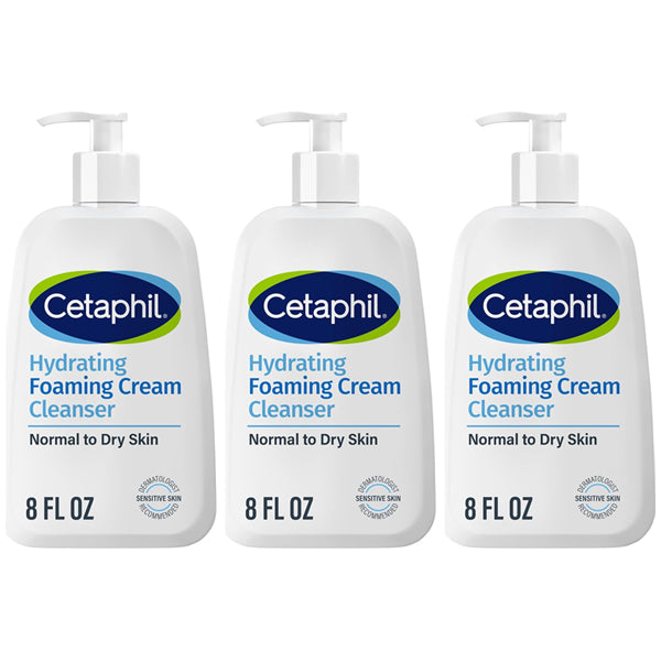 3 Pack - Cetaphil Cream to Foam Face Wash Hydrating Foaming Cream Cleanser 8oz Cetaphil