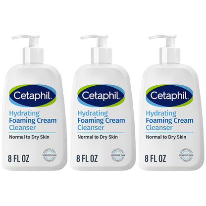 3 Pack - Cetaphil Cream to Foam Face Wash Hydrating Foaming Cream Cleanser 8oz Cetaphil