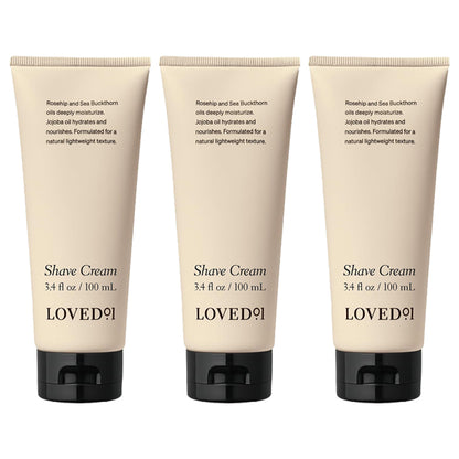 3 Pack - Loved01 Moisturizing & Fragrance-Free Face & Body Shave Cream 3.4oz Loved 01
