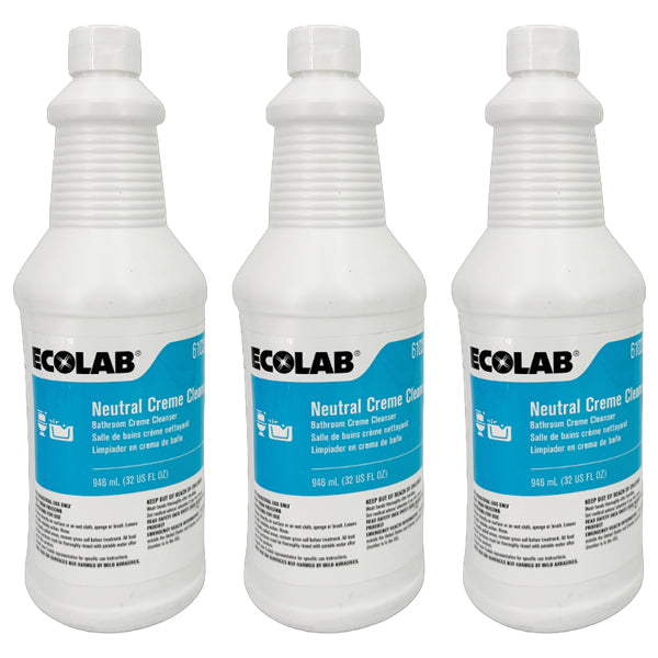 3 Pack - Ecolab Neutral Creme Multi-Purpose Cleanser 32oz 6102087