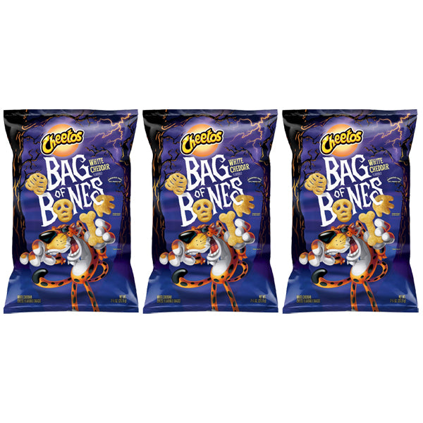 3 Pack - Cheetos Halloween Bag Of Bones White Cheddar Snacks 7.5oz Cheetos