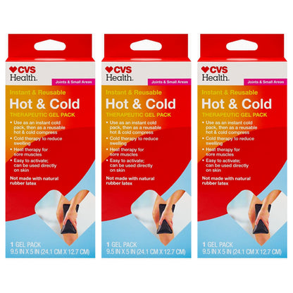 3 Pack - CVS Health Instant & Reusable Hot & Cold Therapeutic Gel Pack CVS