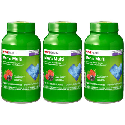 3 Pack - CVS Health Men's Multivitamin Strawberry & Berry Flavor 150 Gummies CVS