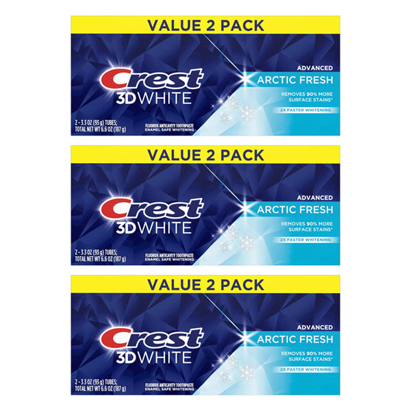 3 Pack - Crest 3D White Advanced Whitening Arctic Fresh Toothpaste 3.3oz 2ct Each
