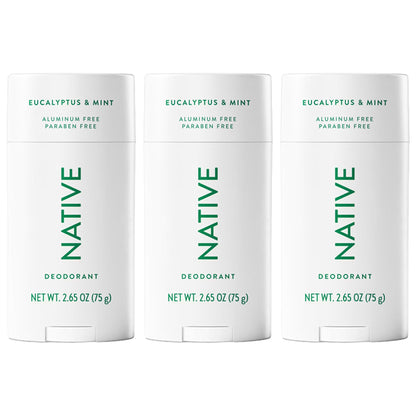 3 Pack - Native Aluminum Free Solid Deodorant Eucalyptus & Mint 2.65oz Native