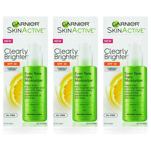 3 Pack - Garnier SkinActive Clearly Brighter SPF 30 Face Moisturizer 2.5oz Garnier