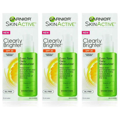 3 Pack - Garnier SkinActive Clearly Brighter SPF 30 Face Moisturizer 2.5oz Garnier