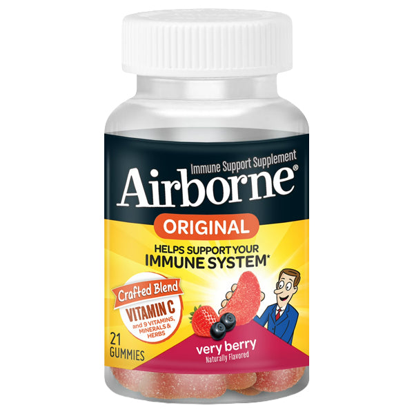 3 Pack - Airborne Mixed Berry Vitamin C Gummies Immune Support 21 Count