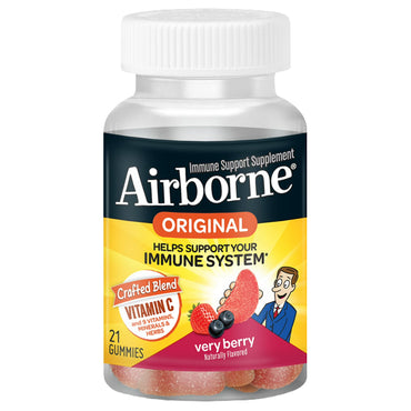 3 Pack - Airborne Mixed Berry Vitamin C Gummies Immune Support 21 Count
