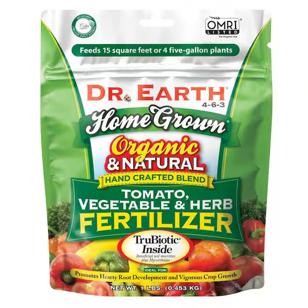 3 Pack - Dr. Earth 1 lb 15 sq ft Organic Home Grown Tomato Vegetable and Herb Dry Fertilizer