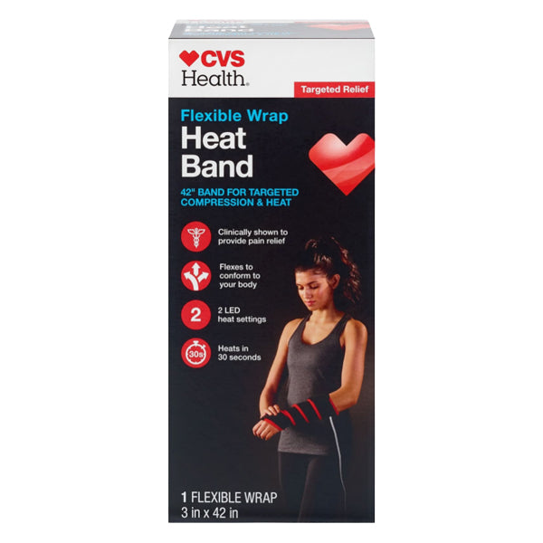 3 Pack - CVS Health Flexible Wrap Heat Band Compression & Heat 3" x 42" CVS