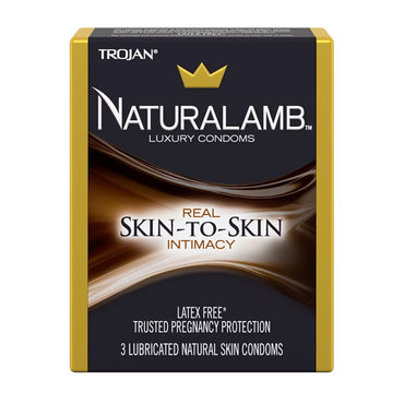 3 Pack - Trojan Naturalamb Latex Free Lubricated Condoms 3ct Each