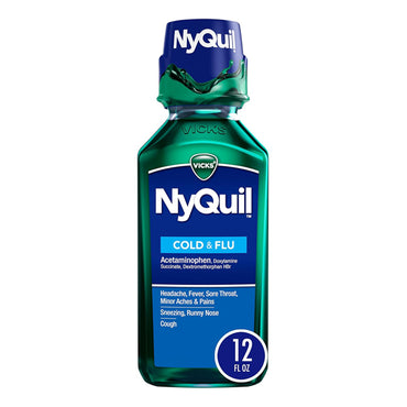 3 Pack - Vicks NyQuil Original Flavor Nighttime Cold & Flu Symptom Relief 12oz