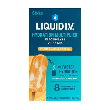 3 Pack - Liquid I.V. Hydration Multiplier Electrolyte Mix Orange Vanilla Dream 6 Count Liquid I.V.
