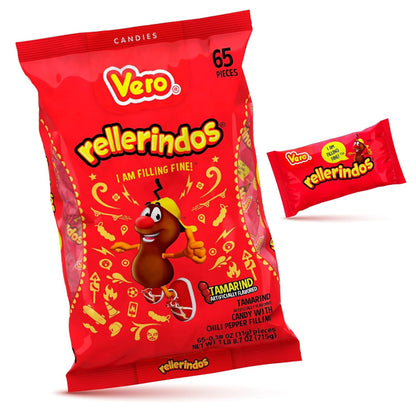 3 Pack - Vero Rellerindos Tamarind Flavor Hard Candy with Chili Pepper 60 Count