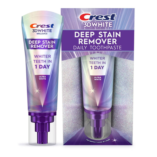 3 Pack - Crest 3D White Deep Stain Remover Ultra White Toothpaste 3.1oz Crest