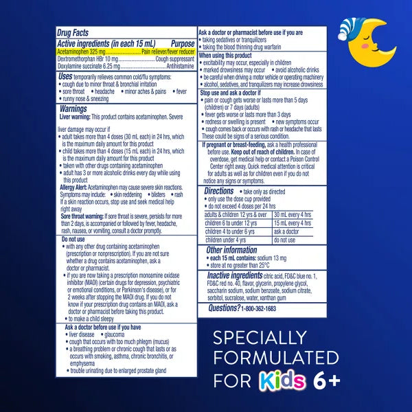 3 Pack - Vicks NyQuil Kids' Cough & Cold + Fever Liquid Grape 8oz