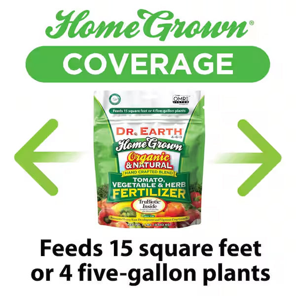 3 Pack - Dr. Earth 1 lb 15 sq ft Organic Home Grown Tomato Vegetable and Herb Dry Fertilizer
