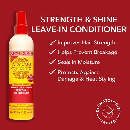 3 Pack - Creme of Nature Argan Oil Strength & Shine Leave-in Conditioner 8.4oz