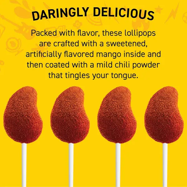 3 Pack - Vero Mango Lollipops Coated with Chili Powder 40 Count Vero