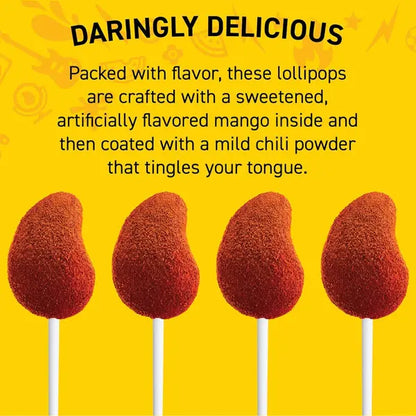 3 Pack - Vero Mango Lollipops Coated with Chili Powder 40 Count Vero