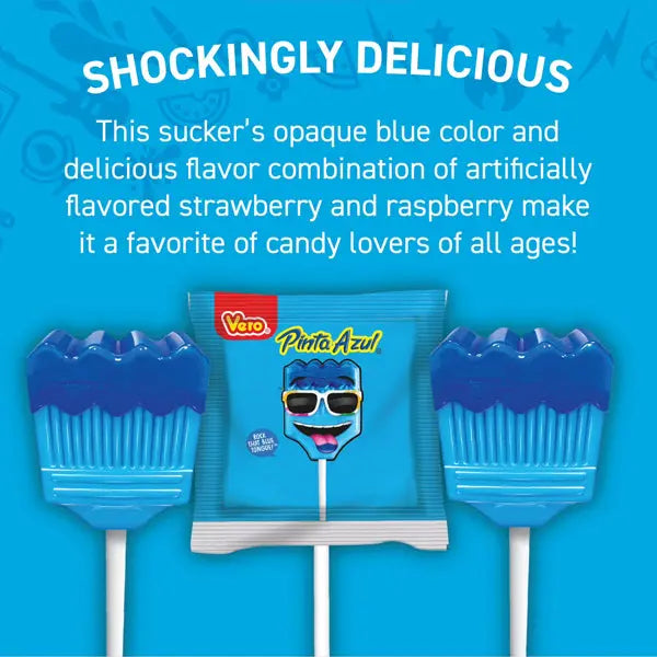 3 Pack - Vero PintaAzul Strawberry Raspberry Candy Lollipops 40 Count Vero